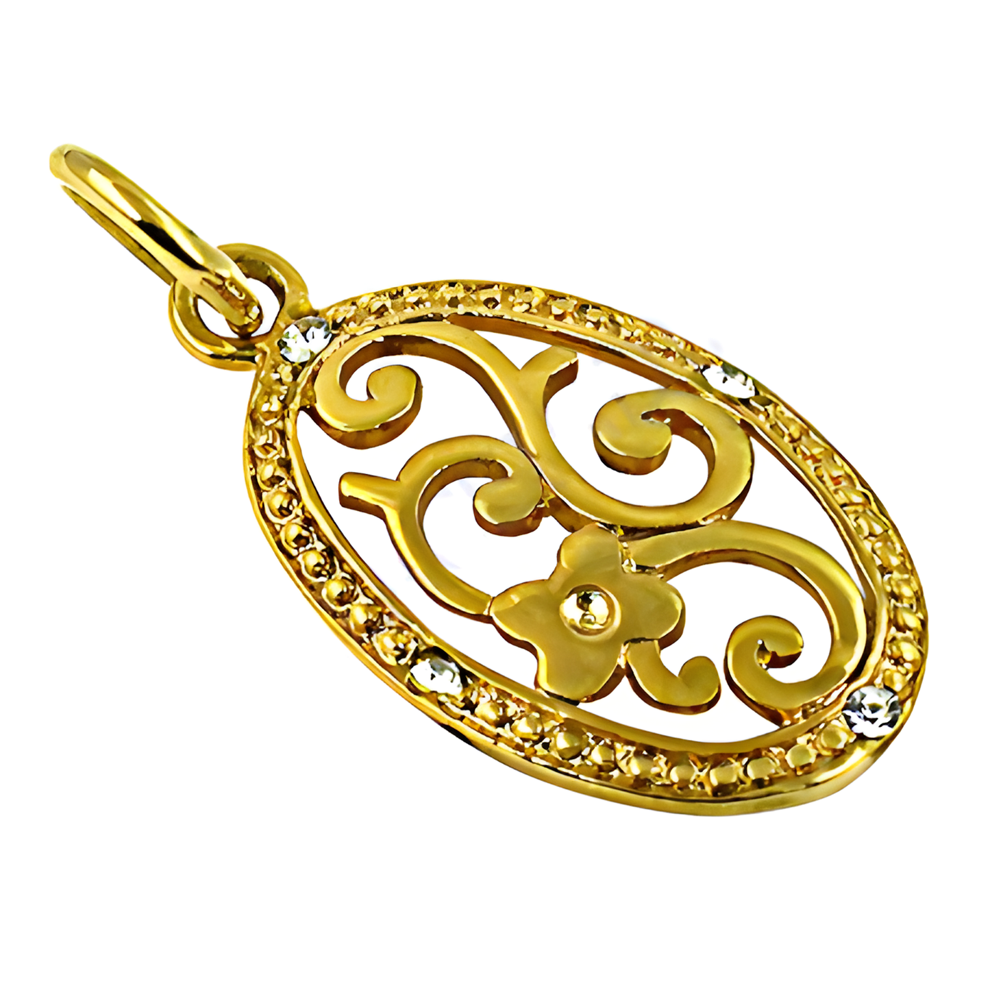 Indian Designer CZ Silver Gold Plated Pendant