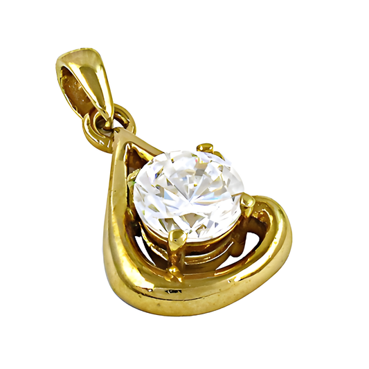 Charming Gold Plated Cubic Zirconia Silver Pendant