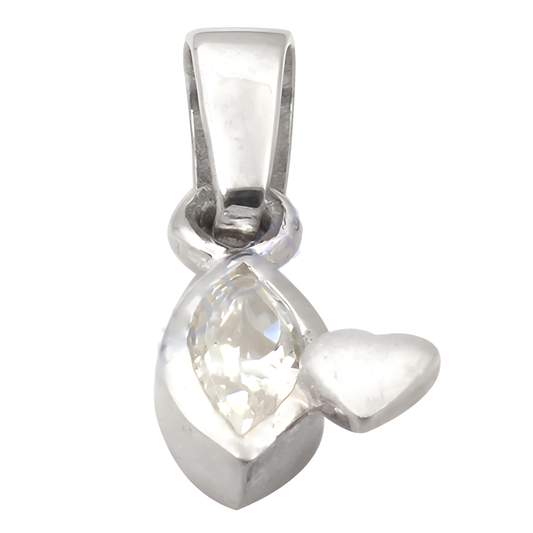 New Heart Shape Style Cubic Zirconia In Silver Pendant Jewelry