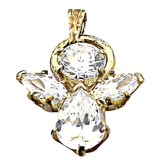 Flower Design In Silver Cubic Zirconia Pendnat White Cz Pendant 925 Silver Pendant