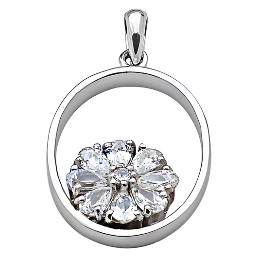 Celeb Style Geneuine Cubic Zirconia Silver Pendant