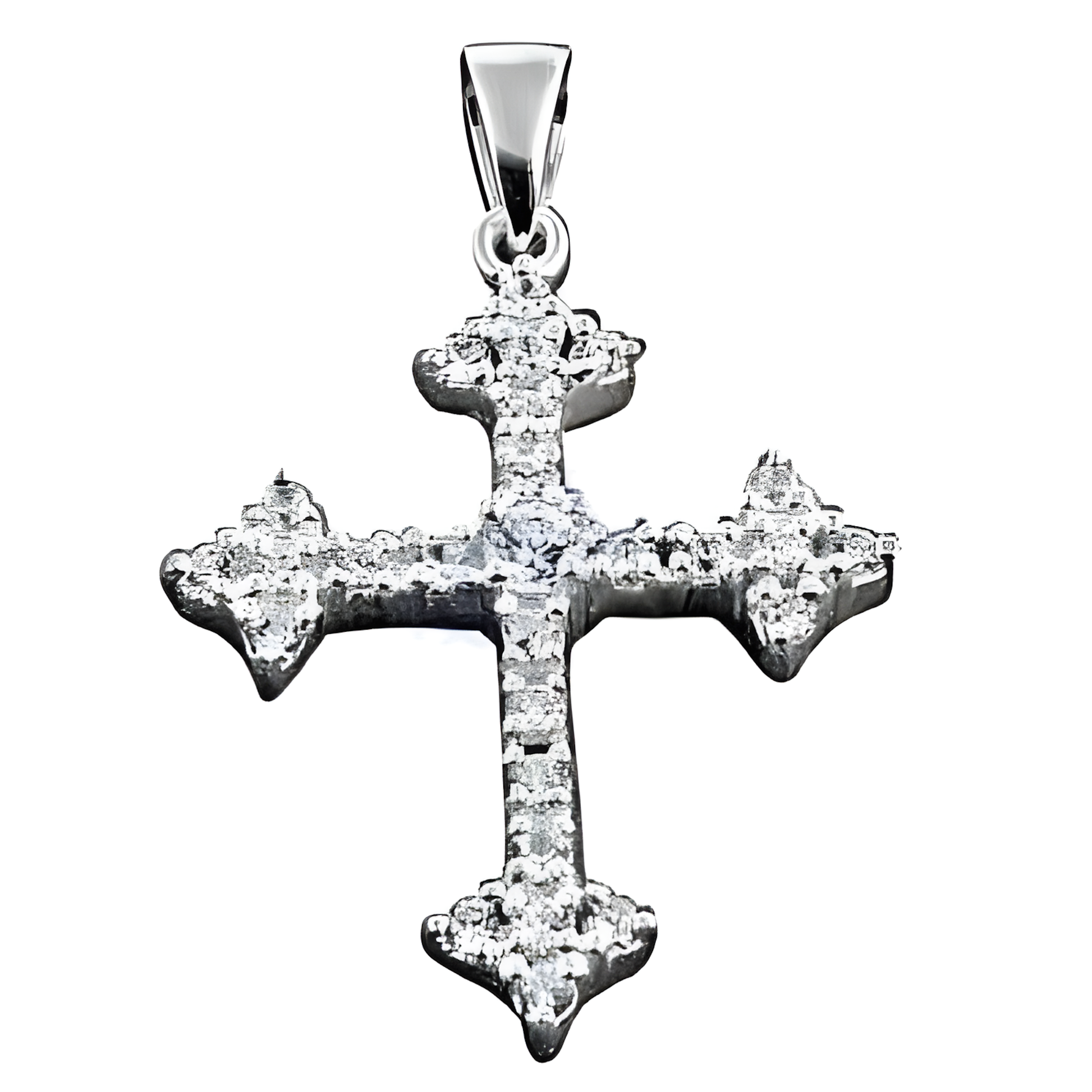 Cubic Zirconia Stylish 925 Sterling Silver Cross Pendant