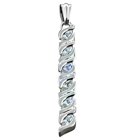 Cubic Zirconia Silver Pendant in 925 Sterling Silver Jewelry