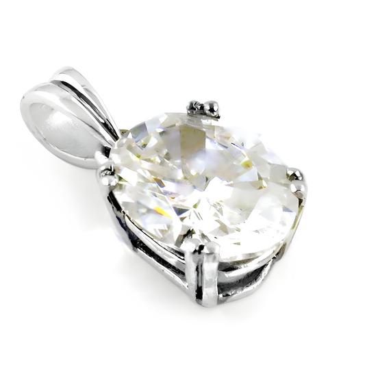 Classic Gemstone Silver Pendant With Cubic Zirconia Cz Silver Pendant Pretty Pendant