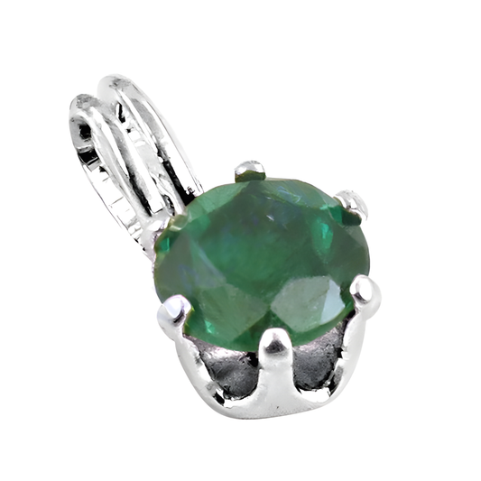 Royal Green Cubic Zirconia Gemstone 925 Silver Pendant