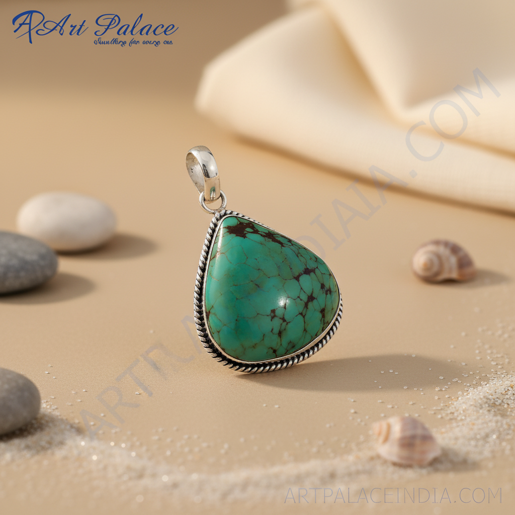 925 Silver Turquoise Pendant for Women | Gemstone Jewelry