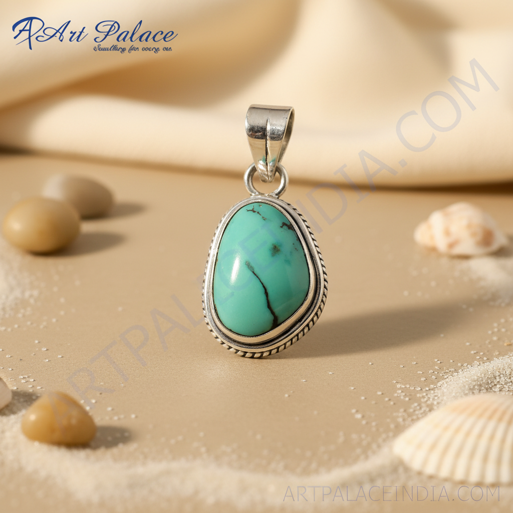 925 Silver Turquoise Stone Pendant | Women's Jewelry Gift