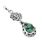 将图像加载到图库查看器中， 925 Silver Turquoise Teardrop Pendant for Women | Gemstone Jewelry
