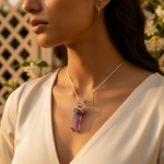 Load image into Gallery viewer, Silver Amethyst Crystal Pendant for Women | Gemstone Jewelry
