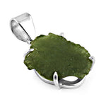 Load image into Gallery viewer, Silver Moldavite Pendant Necklace | Green Gemstone Jewelry
