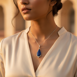 将图像加载到图库查看器中， 925 Silver Lapis Lazuli Teardrop Pendant for Women | Gemstone Jewelry

