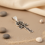 将图像加载到图库查看器中， Stainless Steel Pentagram Ankh Pendant | Celtic Cross Necklace
