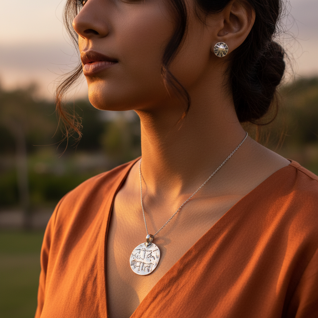925 Silver Embossed Pendant for Women | Daily Wear Jewelry