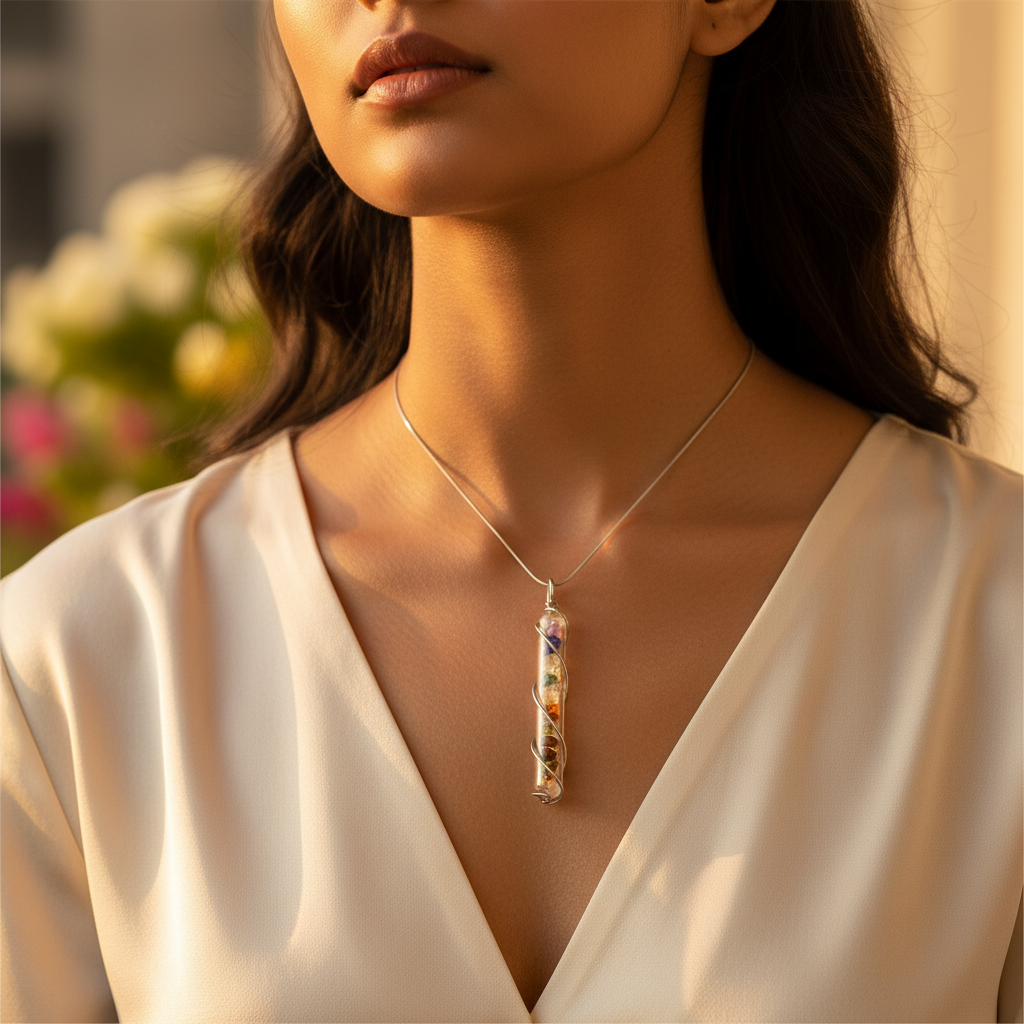 Silver Gemstone Pendant Necklace for Women | Healing Jewelry Gift