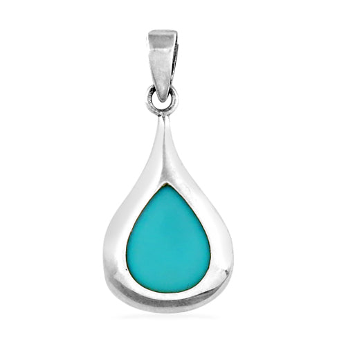 925 Silver Teardrop Turquoise Pendant for Women | Gemstone Jewelry