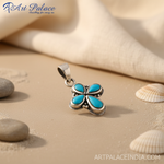 Load image into Gallery viewer, 925 Sterling Silver Turquoise Flower Pendant for Women
