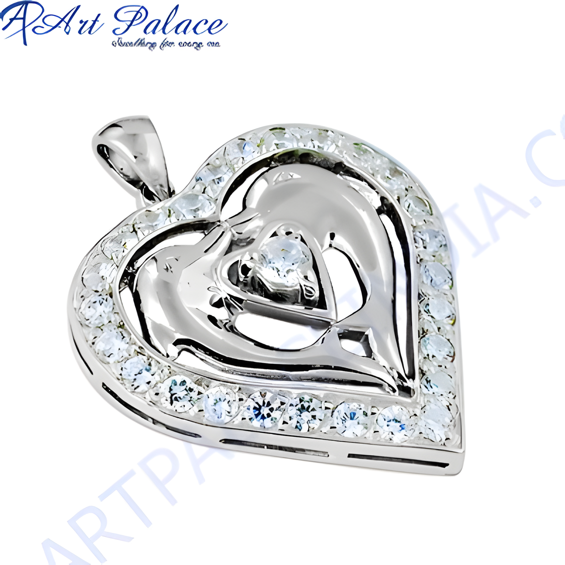 Heart Design CZ Pendant Cubic Zirconia Pendant 925 Silver Pendant