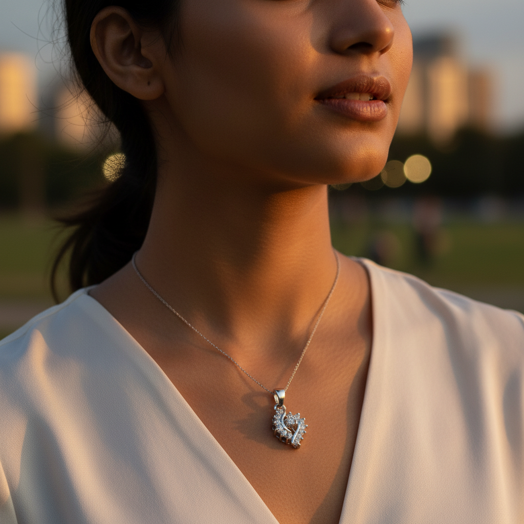 925 Silver Cubic Zirconia Pendant for Women | Elegant Jewelry