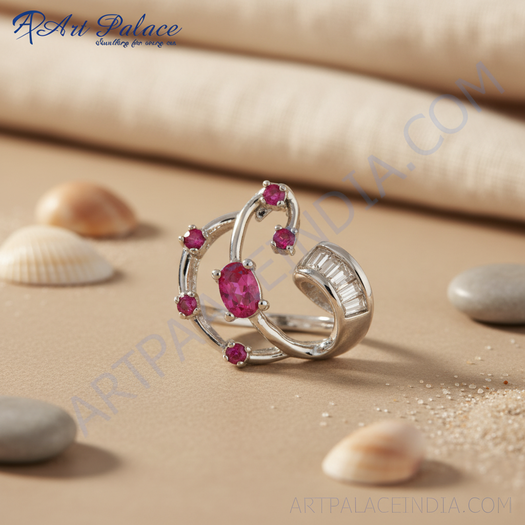 Silver Ruby Ring for Women | Gemstone Ring | Gift