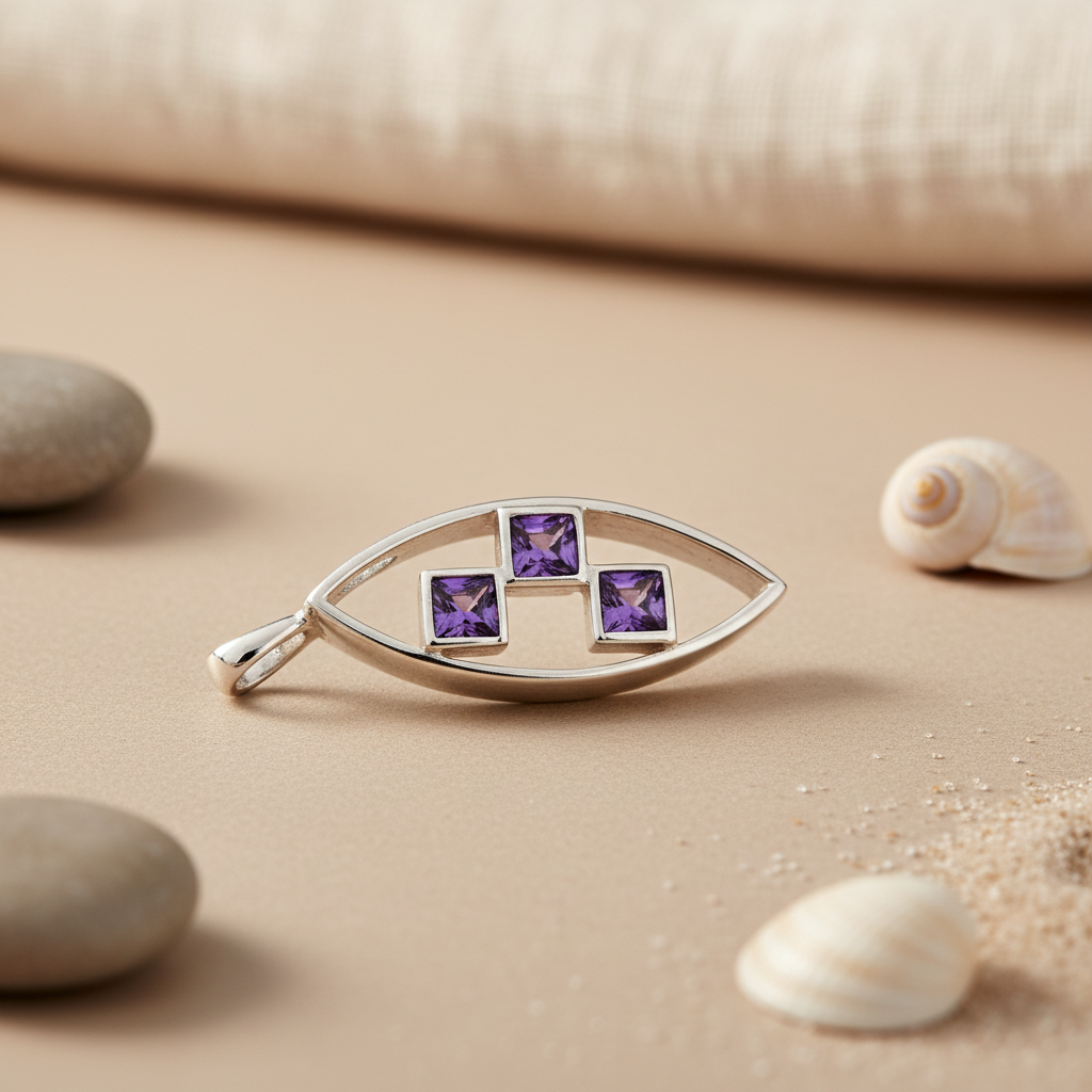 925 Silver Amethyst Pendant for Women | Gemstone Jewelry