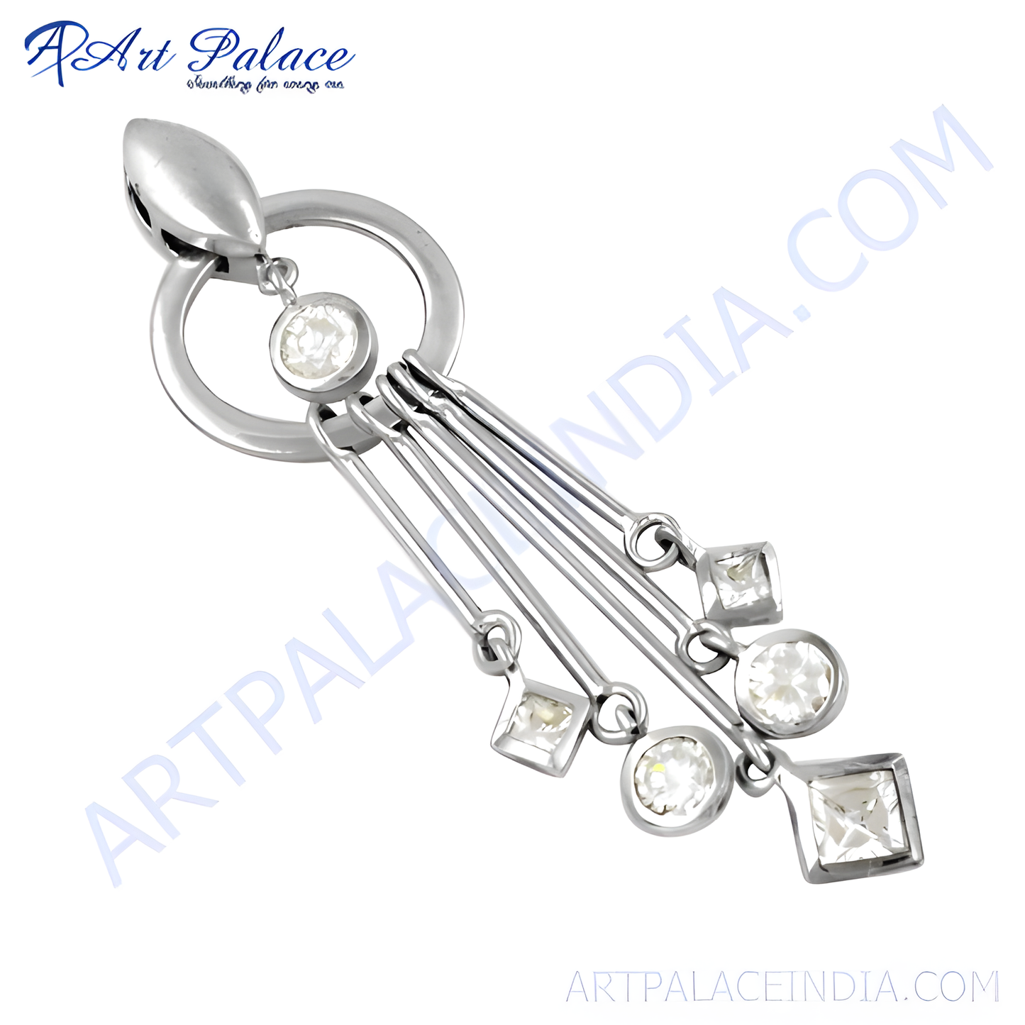 Fashion Accessories Silver Pendant With Cubic Zirconia