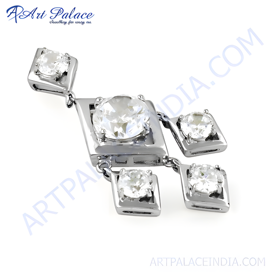 Lastest Luxury Cubic Zirconia Gemstone 925 Silver Pendant