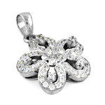 将图像加载到图库查看器中， 925 Silver Flower Pendant Necklace | Diamond Pave Jewelry
