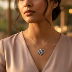 将图像加载到图库查看器中， 925 Silver Blue Sapphire Leaf Pendant for Women | Gift
