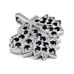将图像加载到图库查看器中， 925 Silver Blue Sapphire Leaf Pendant for Women | Gift
