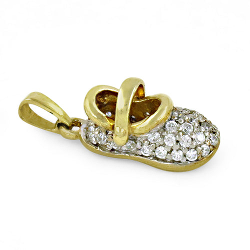 Gold plating crystal baby shoe pendant for women | charm jewelry
