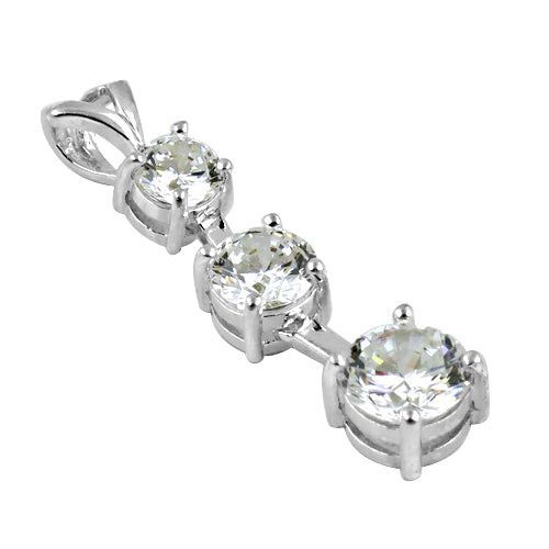 925 Silver Cubic Zirconia Pendant Necklace for Women