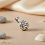 将图像加载到图库查看器中， Silver Crystal Pave Round Pendant | Women's Jewelry Gift
