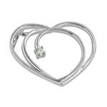 Load image into Gallery viewer, 925 Silver Heart Pendant with Diamond | Women's Gift

