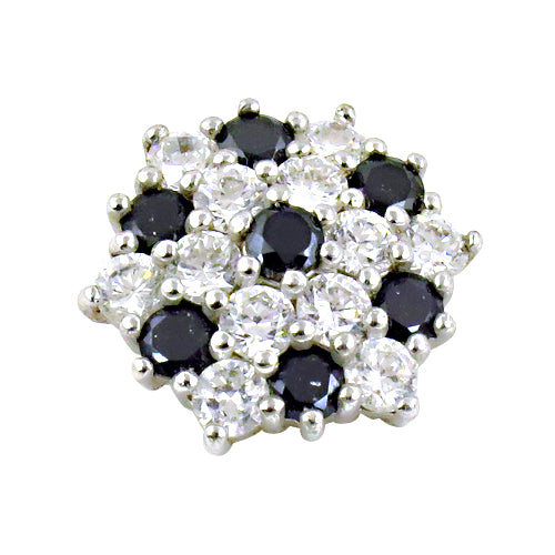 925 silver black & white stone stud earrings | women's jewelry
