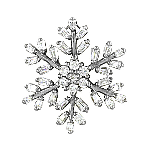 Silver Snowflake Pendant for Women | Crystal Jewelry