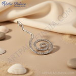 Load image into Gallery viewer, Silver Swirl Pendant with Crystals | Women&#39;s Fashion Jewelry
