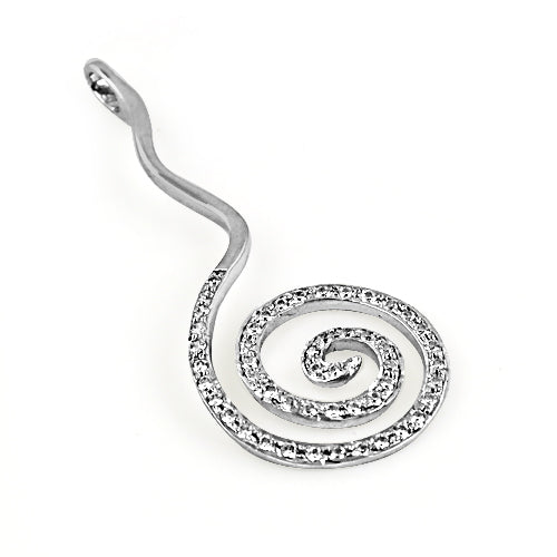 Silver swirl pendant with crystals | women's fashion jewelry