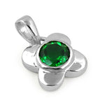 将图像加载到图库查看器中， 925 Silver Flower Pendant with Green Gemstone | Women's Jewelry
