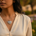 Load image into Gallery viewer, 925 Silver Filigree Heart Pendant for Women | Valentine's Gift
