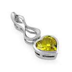 将图像加载到图库查看器中， 925 Silver Heart-Shaped Yellow Gemstone Pendant for Women
