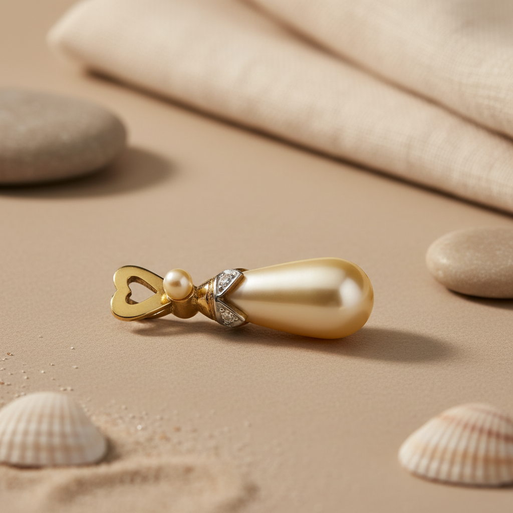 gold plating Teardrop Pearl Pendant Necklace for Women | Daily Wear Gift