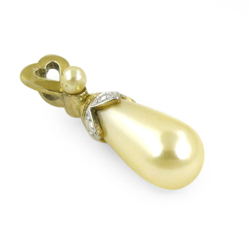 Gold plating teardrop pearl pendant necklace for women | daily wear gift