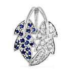 将图像加载到图库查看器中， 925 Silver Sapphire &amp; CZ Leaf Pendant for Women | Gift
