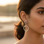 Load image into Gallery viewer, 925 Silver Bow Pendant with Diamonds and Sapphire | Women's Jewelry
