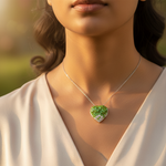 将图像加载到图库查看器中， Green Crystal Heart Brooch Pin | Women's Fashion Jewelry
