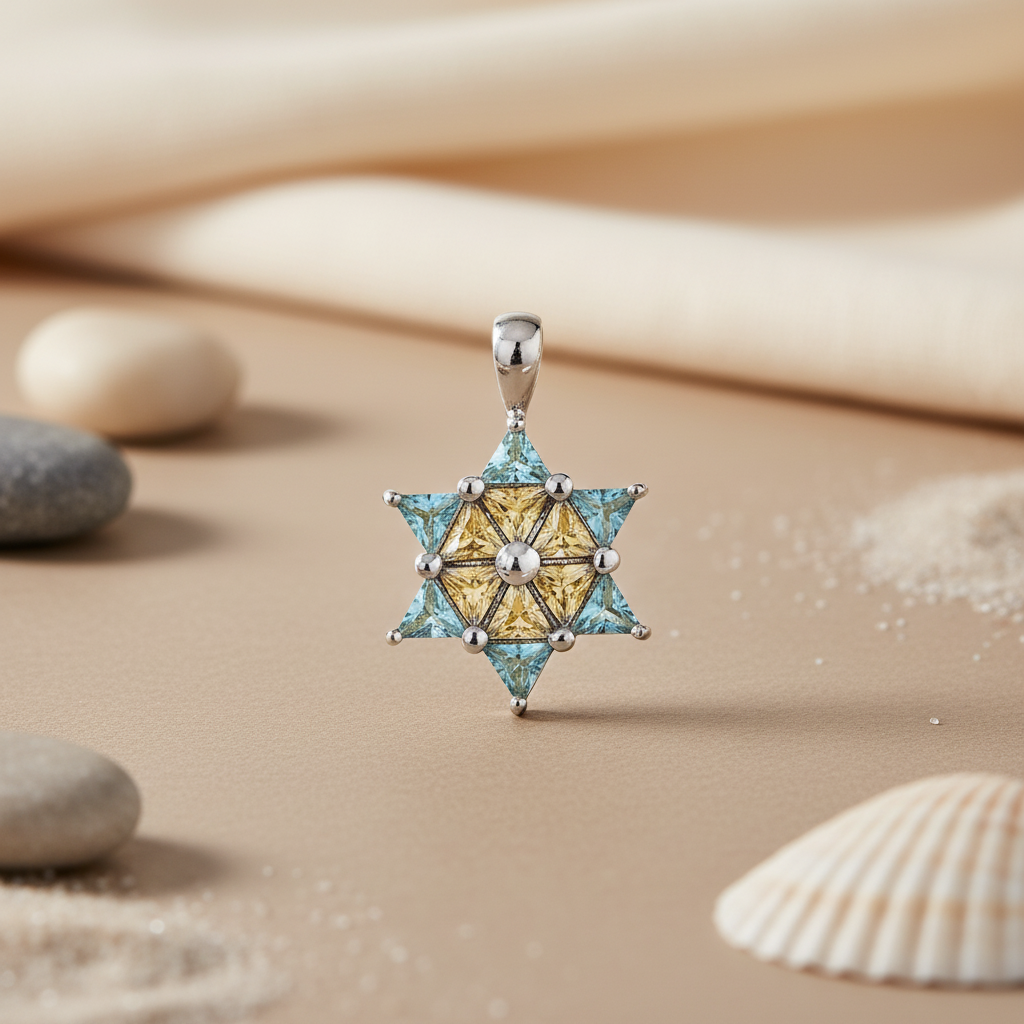 925 Silver Gemstone Star Pendant for Women | Fine Jewelry