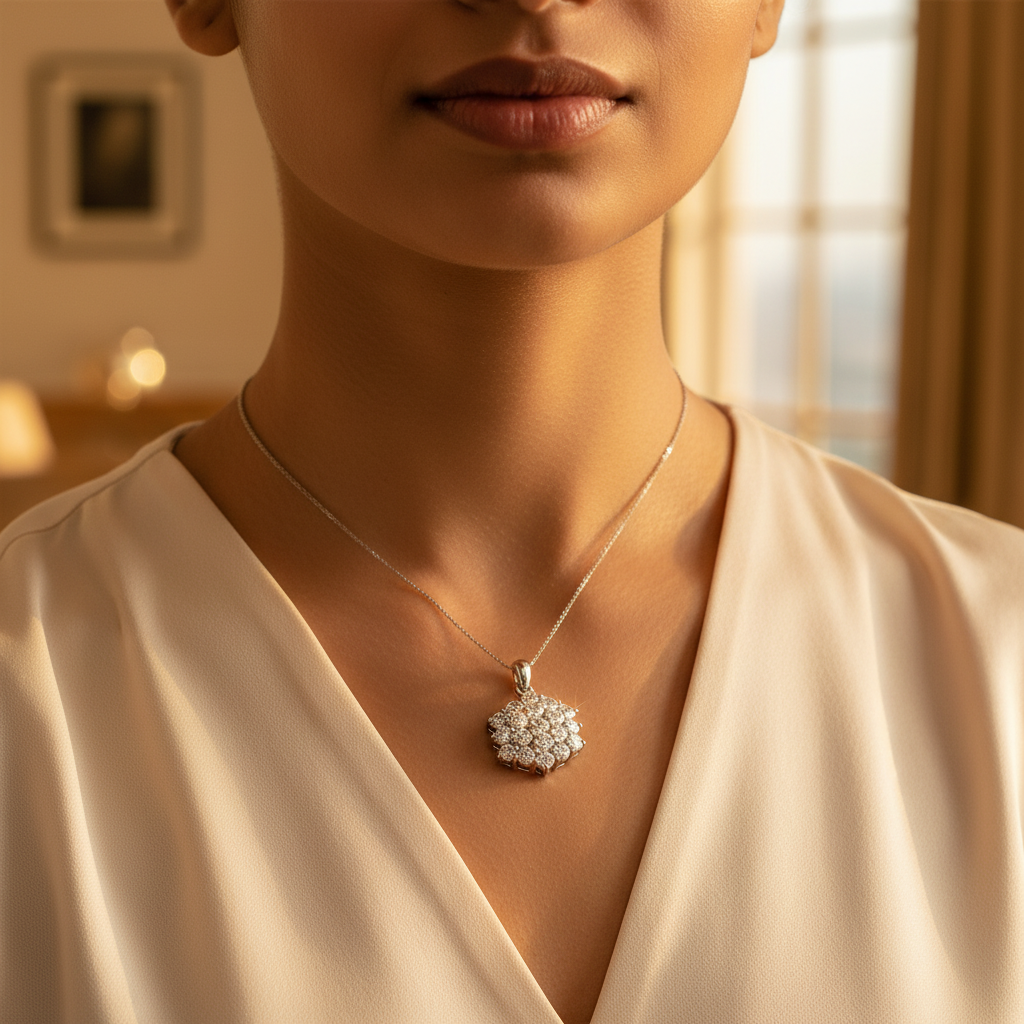 925 Silver Cubic Zirconia Pendant | Women's Gift Jewelry