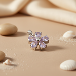 将图像加载到图库查看器中， 925 Silver Amethyst Flower Pendant for Women | Gift Jewelry
