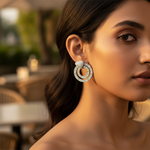 将图像加载到图库查看器中， Silver Crystal Double Hoop Earrings for Women | Dazzling Jewelry
