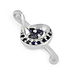 将图像加载到图库查看器中， 925 Silver Treble Clef Pendant with Blue Sapphires | Music Jewelry
